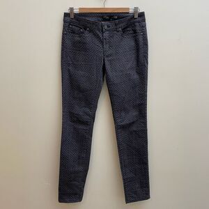 Prana Kara Skinny Jeans Womens Size 6 Gray Chevron Stretch Pockets Low Rise